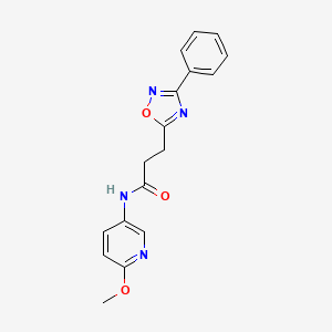 N-(6-methoxypyridin-3-yl)-3-(3-phenyl-1,2,4-oxadiazol-5-yl)propanamide