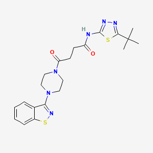 4-[4-(1,2-benzothiazol-3-yl)piperazin-1-yl]-N-[(2Z)-5-tert-butyl-1,3,4-thiadiazol-2(3H)-ylidene]-4-oxobutanamide