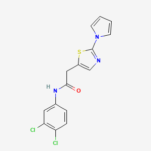 molecular formula C15H11Cl2N3OS B11019244 N-(3,4-dichlorophenyl)-2-[2-(1H-pyrrol-1-yl)-1,3-thiazol-5-yl]acetamide 