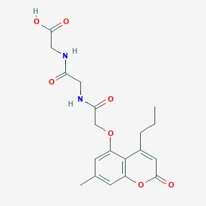 molecular formula C19H22N2O7 B11019252 N-{[(7-methyl-2-oxo-4-propyl-2H-chromen-5-yl)oxy]acetyl}glycylglycine 