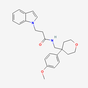 molecular formula C24H28N2O3 B11019254 3-(1H-indol-1-yl)-N-{[4-(4-methoxyphenyl)tetrahydro-2H-pyran-4-yl]methyl}propanamide 