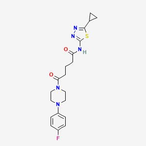 molecular formula C20H24FN5O2S B11019282 N-[(2E)-5-cyclopropyl-1,3,4-thiadiazol-2(3H)-ylidene]-5-[4-(4-fluorophenyl)piperazin-1-yl]-5-oxopentanamide 