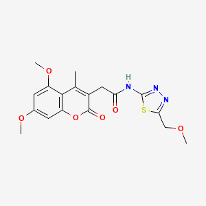 2-(5,7-dimethoxy-4-methyl-2-oxo-2H-chromen-3-yl)-N-(5-(methoxymethyl)-1,3,4-thiadiazol-2-yl)acetamide