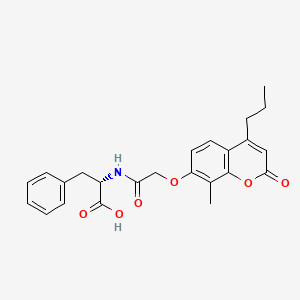 (2S)-2-({2-[(8-methyl-2-oxo-4-propyl-2H-chromen-7-yl)oxy]acetyl}amino)-3-phenylpropanoic acid