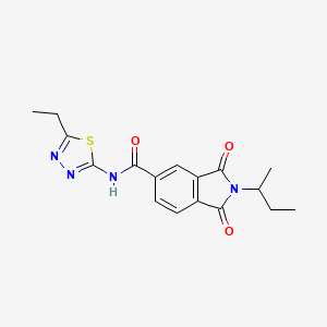 molecular formula C17H18N4O3S B11019350 2-(butan-2-yl)-N-[(2E)-5-ethyl-1,3,4-thiadiazol-2(3H)-ylidene]-1,3-dioxo-2,3-dihydro-1H-isoindole-5-carboxamide 