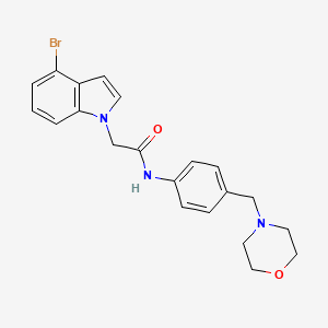 molecular formula C21H22BrN3O2 B11019379 2-(4-bromo-1H-indol-1-yl)-N-[4-(morpholin-4-ylmethyl)phenyl]acetamide 