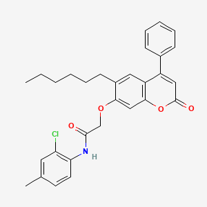 N-(2-chloro-4-methylphenyl)-2-[(6-hexyl-2-oxo-4-phenyl-2H-chromen-7-yl)oxy]acetamide