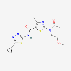 molecular formula C15H19N5O3S2 B11019383 2-[acetyl(2-methoxyethyl)amino]-N-[(2E)-5-cyclopropyl-1,3,4-thiadiazol-2(3H)-ylidene]-4-methyl-1,3-thiazole-5-carboxamide 