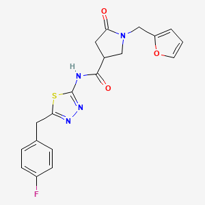 molecular formula C19H17FN4O3S B11019391 N-[(2E)-5-(4-fluorobenzyl)-1,3,4-thiadiazol-2(3H)-ylidene]-1-(furan-2-ylmethyl)-5-oxopyrrolidine-3-carboxamide 