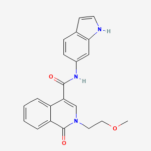 molecular formula C21H19N3O3 B11019412 N-(1H-indol-6-yl)-2-(2-methoxyethyl)-1-oxo-1,2-dihydroisoquinoline-4-carboxamide 