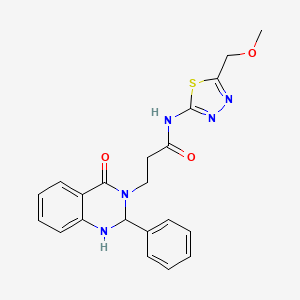 molecular formula C21H21N5O3S B11019422 N-[(2Z)-5-(methoxymethyl)-1,3,4-thiadiazol-2(3H)-ylidene]-3-(4-oxo-2-phenyl-1,4-dihydroquinazolin-3(2H)-yl)propanamide 