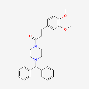 molecular formula C28H32N2O3 B11019426 1-(4-Benzhydrylpiperazino)-3-(3,4-dimethoxyphenyl)-1-propanone 