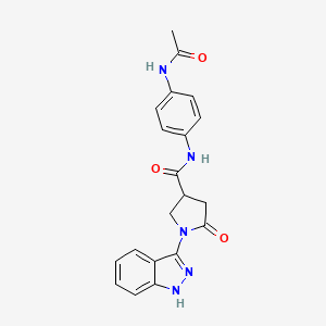 molecular formula C20H19N5O3 B11019440 N-[4-(acetylamino)phenyl]-1-(1H-indazol-3-yl)-5-oxopyrrolidine-3-carboxamide 