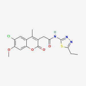 2-(6-chloro-7-methoxy-4-methyl-2-oxo-2H-chromen-3-yl)-N-(5-ethyl-1,3,4-thiadiazol-2-yl)acetamide