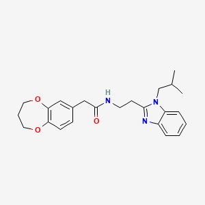 2-(3,4-dihydro-2H-1,5-benzodioxepin-7-yl)-N-{2-[1-(2-methylpropyl)-1H-benzimidazol-2-yl]ethyl}acetamide