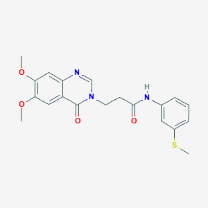 3-(6,7-dimethoxy-4-oxoquinazolin-3(4H)-yl)-N-[3-(methylsulfanyl)phenyl]propanamide