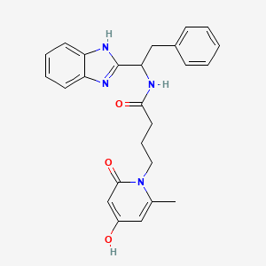 molecular formula C25H26N4O3 B11019471 N-[1-(1H-benzimidazol-2-yl)-2-phenylethyl]-4-(4-hydroxy-6-methyl-2-oxopyridin-1(2H)-yl)butanamide 