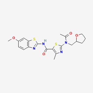 2-[acetyl(tetrahydrofuran-2-ylmethyl)amino]-N-[(2E)-6-methoxy-1,3-benzothiazol-2(3H)-ylidene]-4-methyl-1,3-thiazole-5-carboxamide