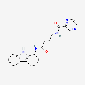 N-[4-oxo-4-(2,3,4,9-tetrahydro-1H-carbazol-1-ylamino)butyl]pyrazine-2-carboxamide