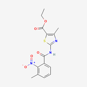 molecular formula C15H15N3O5S B11019534 Ethyl 4-methyl-2-[(3-methyl-2-nitrobenzoyl)amino]-1,3-thiazole-5-carboxylate 