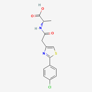 molecular formula C14H13ClN2O3S B11019537 N-{[2-(4-chlorophenyl)-1,3-thiazol-4-yl]acetyl}-L-alanine 