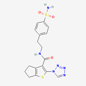 molecular formula C17H18N6O3S2 B11019579 N-[2-(4-sulfamoylphenyl)ethyl]-2-(1H-tetrazol-1-yl)-5,6-dihydro-4H-cyclopenta[b]thiophene-3-carboxamide 