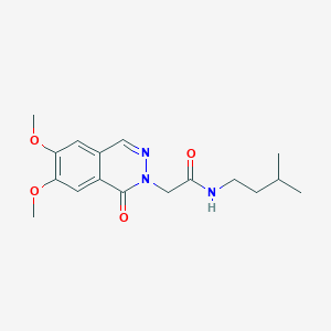 molecular formula C17H23N3O4 B11019612 2-(6,7-dimethoxy-1-oxophthalazin-2(1H)-yl)-N-(3-methylbutyl)acetamide 