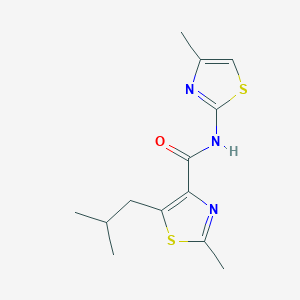 molecular formula C13H17N3OS2 B11019642 2-methyl-5-(2-methylpropyl)-N-(4-methyl-1,3-thiazol-2-yl)-1,3-thiazole-4-carboxamide 