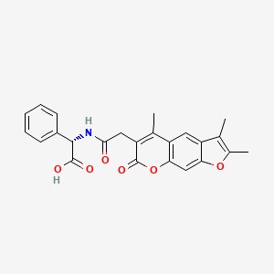 molecular formula C24H21NO6 B11019656 (2S)-phenyl{[(2,3,5-trimethyl-7-oxo-7H-furo[3,2-g]chromen-6-yl)acetyl]amino}ethanoic acid 