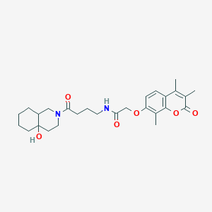 N-[4-(4a-hydroxyoctahydroisoquinolin-2(1H)-yl)-4-oxobutyl]-2-[(3,4,8-trimethyl-2-oxo-2H-chromen-7-yl)oxy]acetamide