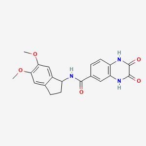 N-(5,6-dimethoxy-2,3-dihydro-1H-inden-1-yl)-2,3-dioxo-1,2,3,4-tetrahydroquinoxaline-6-carboxamide