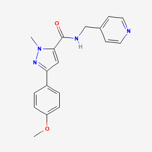 molecular formula C18H18N4O2 B11019680 3-(4-methoxyphenyl)-1-methyl-N-(4-pyridylmethyl)-1H-pyrazole-5-carboxamide 