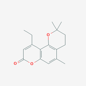 molecular formula C17H20O3 B11019683 10-ethyl-2,2,5-trimethyl-3,4-dihydro-2H,8H-pyrano[2,3-f]chromen-8-one 