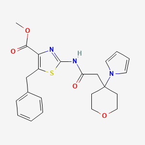 molecular formula C23H25N3O4S B11019686 methyl 5-benzyl-2-({[4-(1H-pyrrol-1-yl)tetrahydro-2H-pyran-4-yl]acetyl}amino)-1,3-thiazole-4-carboxylate 