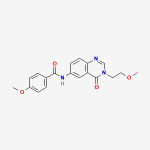 molecular formula C19H19N3O4 B11019697 4-methoxy-N-[3-(2-methoxyethyl)-4-oxo-3,4-dihydroquinazolin-6-yl]benzamide 