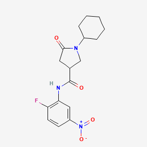 molecular formula C17H20FN3O4 B11019710 1-cyclohexyl-N-(2-fluoro-5-nitrophenyl)-5-oxopyrrolidine-3-carboxamide 