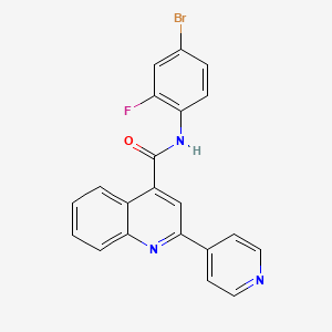 molecular formula C21H13BrFN3O B11019722 N-(4-bromo-2-fluorophenyl)-2-(pyridin-4-yl)quinoline-4-carboxamide 