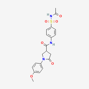 N-[4-(acetylsulfamoyl)phenyl]-1-(4-methoxyphenyl)-5-oxopyrrolidine-3-carboxamide