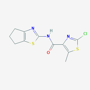 molecular formula C11H10ClN3OS2 B11019737 2-chloro-N-(5,6-dihydro-4H-cyclopenta[d]thiazol-2-yl)-5-methylthiazole-4-carboxamide 