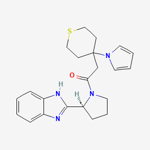 1-[(2S)-2-(1H-benzimidazol-2-yl)pyrrolidin-1-yl]-2-[4-(1H-pyrrol-1-yl)tetrahydro-2H-thiopyran-4-yl]ethanone