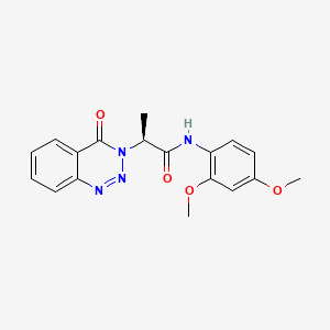 molecular formula C18H18N4O4 B11019741 (2S)-N-(2,4-dimethoxyphenyl)-2-(4-oxo-1,2,3-benzotriazin-3(4H)-yl)propanamide 