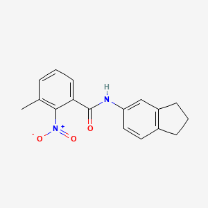 molecular formula C17H16N2O3 B11019749 N-(2,3-dihydro-1H-inden-5-yl)-3-methyl-2-nitrobenzamide 