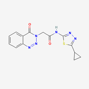 N-[(2Z)-5-cyclopropyl-1,3,4-thiadiazol-2(3H)-ylidene]-2-(4-oxo-1,2,3-benzotriazin-3(4H)-yl)acetamide