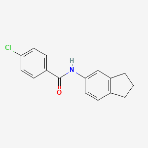 molecular formula C16H14ClNO B11019771 4-chloro-N-(2,3-dihydro-1H-inden-5-yl)benzamide 