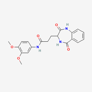 molecular formula C20H21N3O5 B11019779 N-(3,4-dimethoxyphenyl)-3-(2,5-dioxo-2,3,4,5-tetrahydro-1H-1,4-benzodiazepin-3-yl)propanamide 