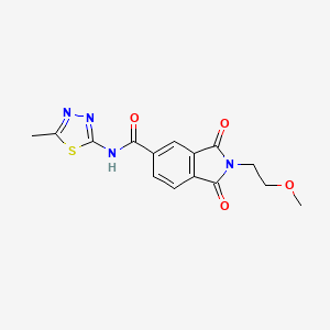 molecular formula C15H14N4O4S B11019784 2-(2-methoxyethyl)-N-[(2E)-5-methyl-1,3,4-thiadiazol-2(3H)-ylidene]-1,3-dioxo-2,3-dihydro-1H-isoindole-5-carboxamide 