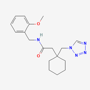 N-(2-methoxybenzyl)-2-[1-(1H-tetrazol-1-ylmethyl)cyclohexyl]acetamide