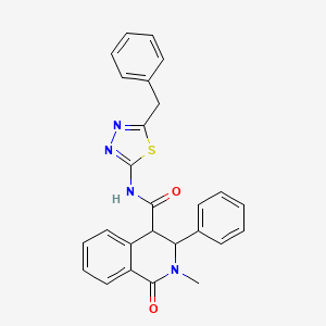 molecular formula C26H22N4O2S B11019814 N-(5-benzyl-1,3,4-thiadiazol-2-yl)-2-methyl-1-oxo-3-phenyl-1,2,3,4-tetrahydroisoquinoline-4-carboxamide 