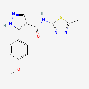 5-(4-methoxyphenyl)-N-(5-methyl-1,3,4-thiadiazol-2-yl)-1H-pyrazole-4-carboxamide