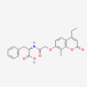 molecular formula C23H23NO6 B11019896 N-{[(4-ethyl-8-methyl-2-oxo-2H-chromen-7-yl)oxy]acetyl}-L-phenylalanine 